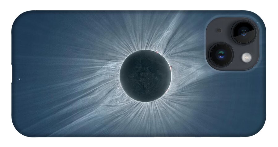 Moon iPhone 14 Case featuring the photograph Total Solar Eclipse #4 by Juan Carlos Casado (starryearth.com)/science Photo Library