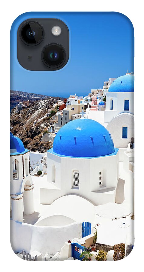 Saint George Church iPhone Case featuring the photograph Santorini Famous Churches by Mbbirdy