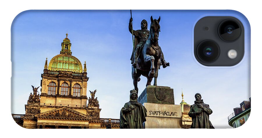 Vaclavske Namesti iPhone 14 Case featuring the photograph Wenceslas Square in Prague #5 by Vivida Photo PC