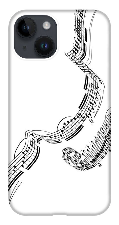 Sheet Music iPhone 14 Case featuring the digital art A Violin Made From Music Notes by Ian Mckinnell