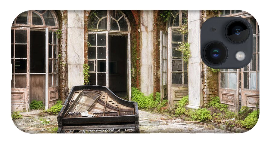 Urban iPhone 14 Case featuring the photograph Abandoned Palace with Piano by Roman Robroek