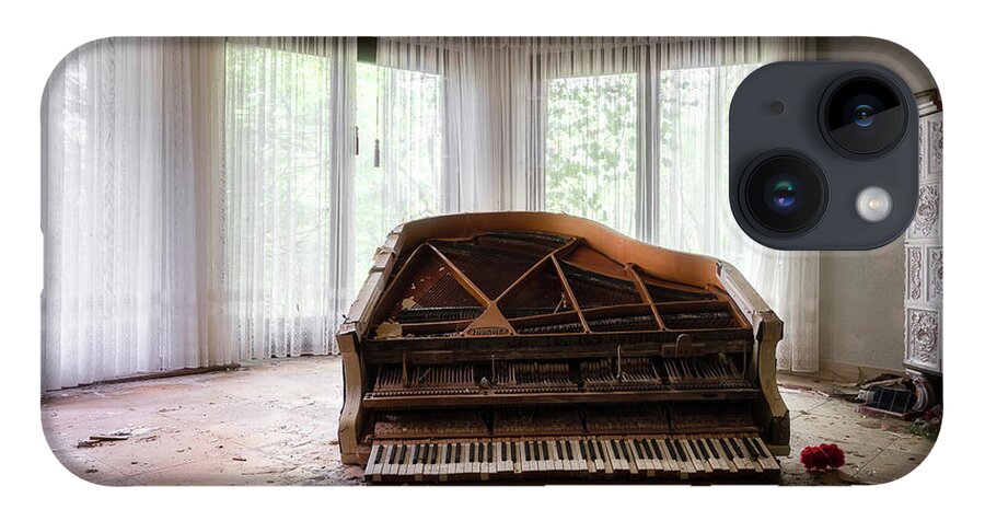 Urban iPhone Case featuring the photograph Abandoned Piano with Flowers by Roman Robroek