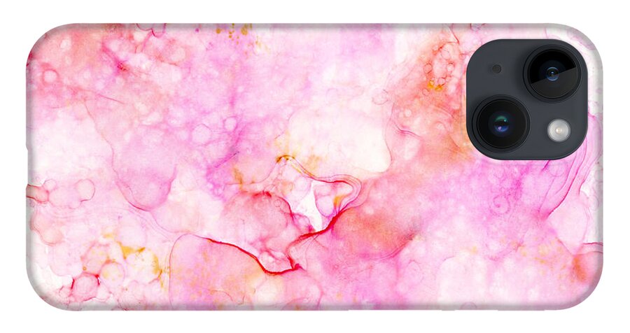 Pink iPhone Case featuring the painting Abstract 36 by Lucie Dumas