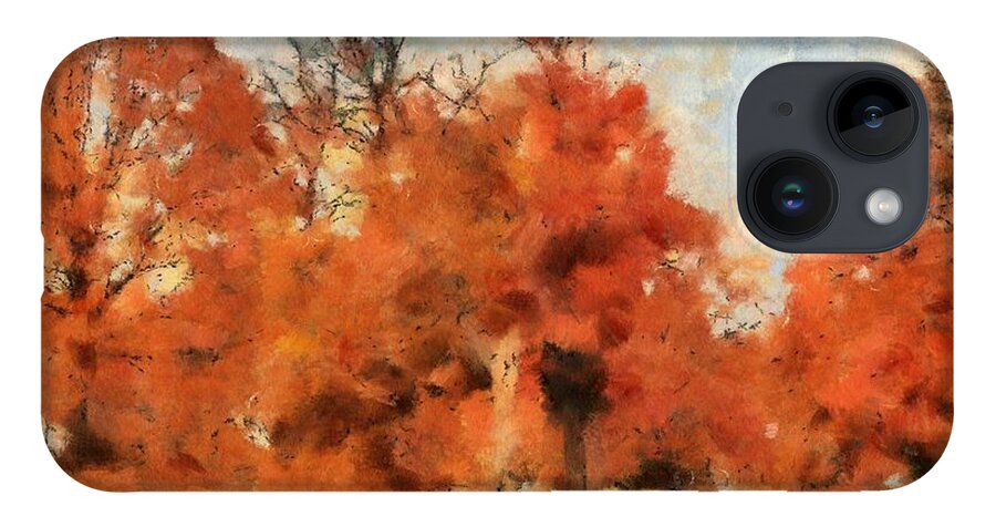 Fall iPhone 14 Case featuring the mixed media Afternoon in the Cemetery I by Christopher Reed