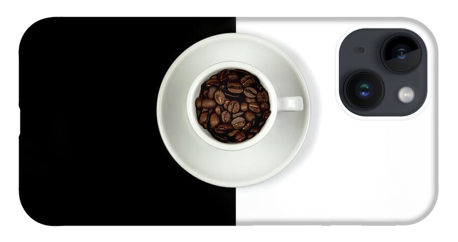 Still-life iPhone 14 Case featuring the photograph Aromatic Coffee beans on the pot by Michalakis Ppalis