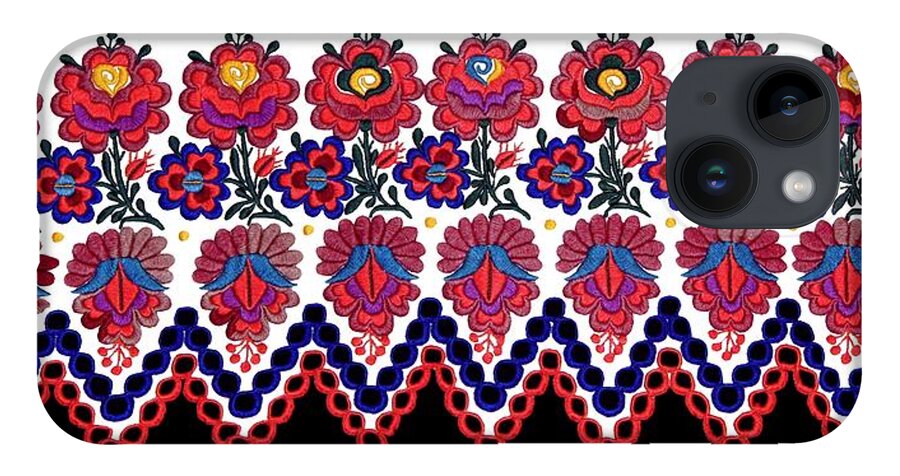 Hungarian iPhone Case featuring the photograph Hungarian Folk Art Embroidery from Sioagard by Andrea Lazar
