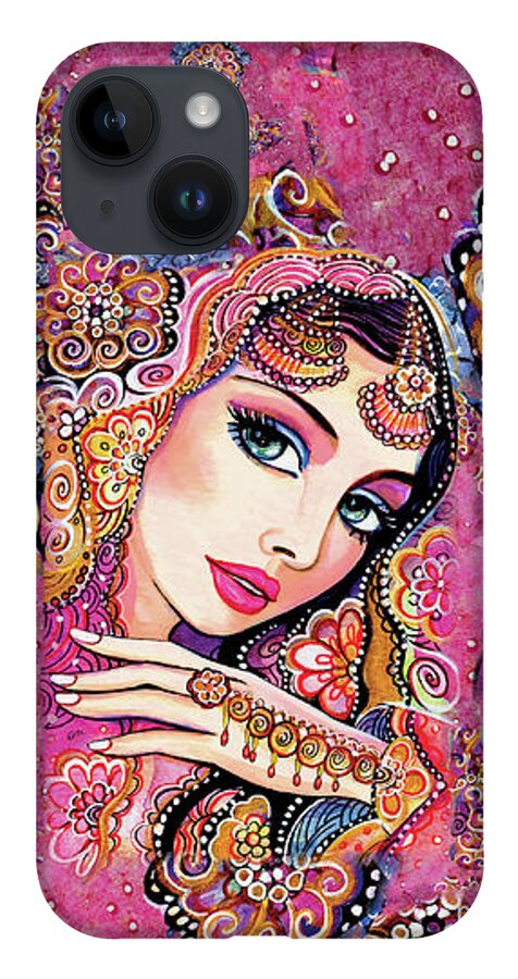 Indian Woman iPhone 14 Case featuring the painting Kumari by Eva Campbell