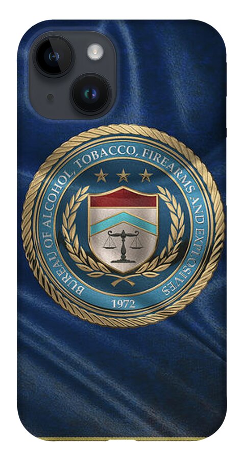  ‘law Enforcement Insignia & Heraldry’ Collection By Serge Averbukh iPhone Case featuring the digital art The Bureau of Alcohol, Tobacco, Firearms and Explosives - A T F Seal over Flag by Serge Averbukh