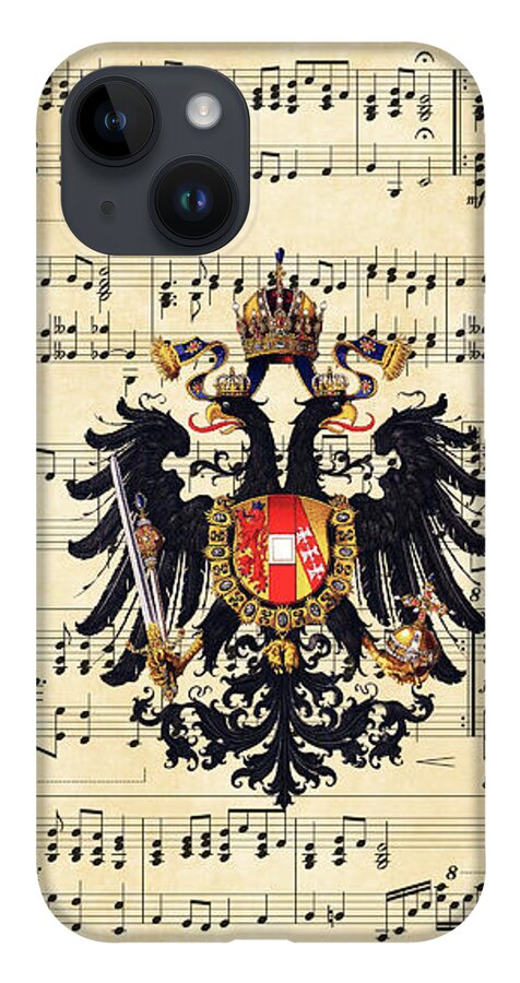 Austria Empire iPhone 14 Case featuring the digital art Austrian emperor's hymn by Helga Novelli