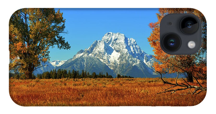 Grand Teton National Park iPhone 14 Case featuring the photograph Autumn Beneath Mount Moran by Greg Norrell