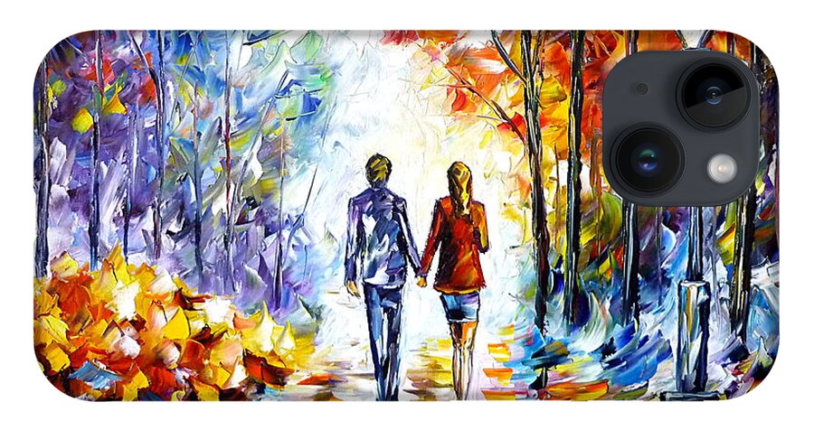 Autumn Landscape iPhone 14 Case featuring the painting Autumn Couple by Mirek Kuzniar