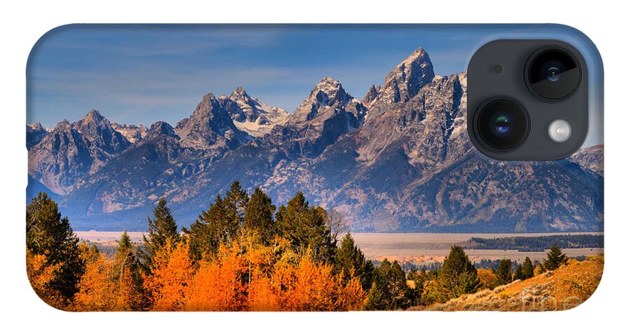 Grand Teton iPhone Case featuring the photograph Autumn Gold In The Tetons by Adam Jewell