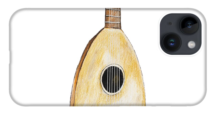 Lute iPhone Case featuring the drawing Bard by Aaron Spong