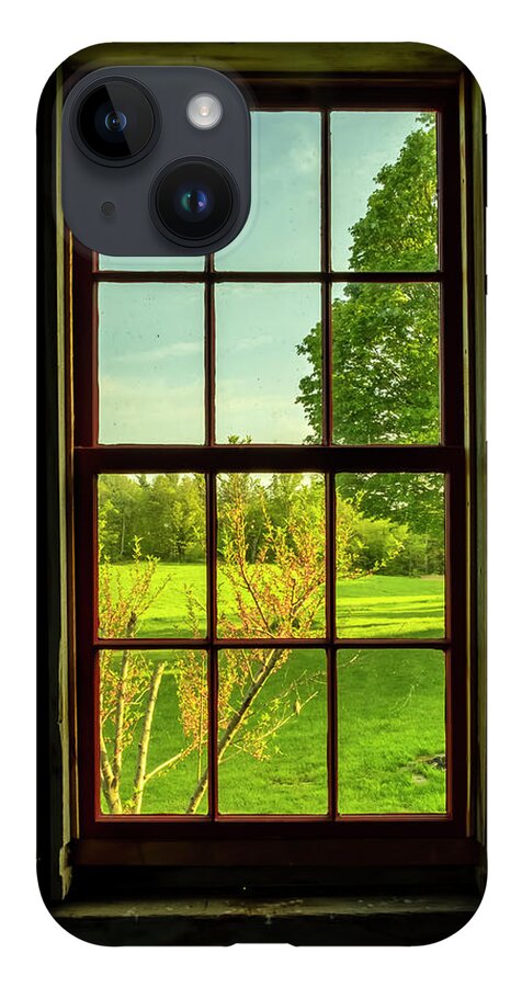 Grafton Vermont iPhone 14 Case featuring the photograph Barn Window View by Tom Singleton