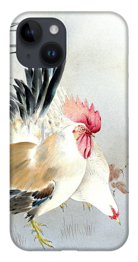 Hotei iPhone 14 Case featuring the painting Barnyard Fowl by Hotei
