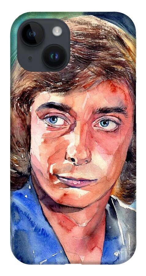 Barry Manilow iPhone 14 Case featuring the painting Barry Manilow Portrait by Suzann Sines