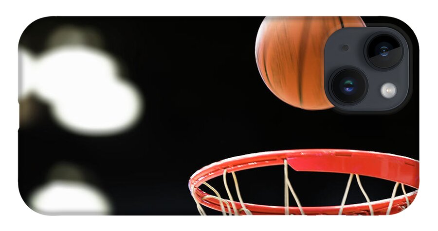 Aspirations iPhone 14 Case featuring the photograph Basketball Above Basket by David Madison