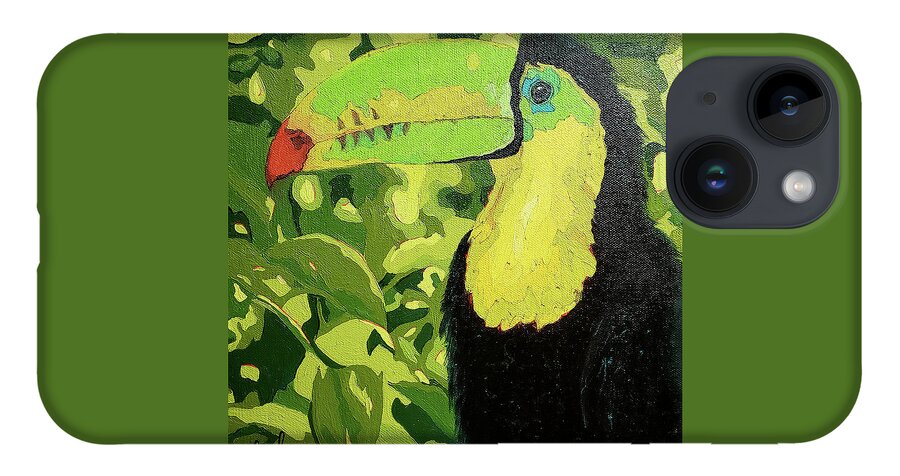 Toucan iPhone 14 Case featuring the painting Beaker Bob by Cheryl Bowman