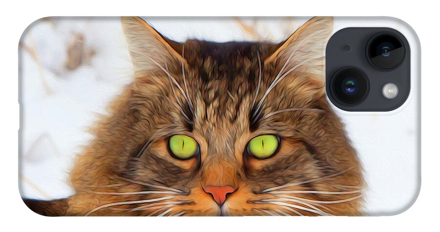 Portrait iPhone 14 Case featuring the photograph Beautiful Hunter The Cat by Theresa Tahara