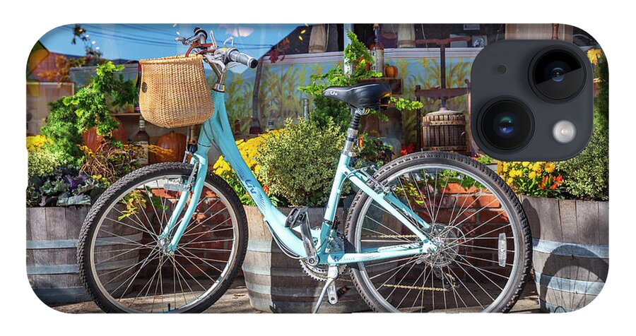 Estock iPhone 14 Case featuring the digital art Bike, Greenport, Long Island, Ny by Lumiere