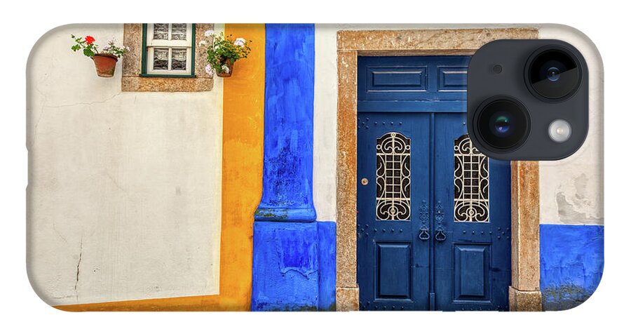 Medieval iPhone 14 Case featuring the photograph Blue Door of Medieval Portugal by David Letts