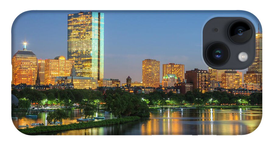 Clarence Holmes iPhone 14 Case featuring the photograph Boston Night Skyline II by Clarence Holmes