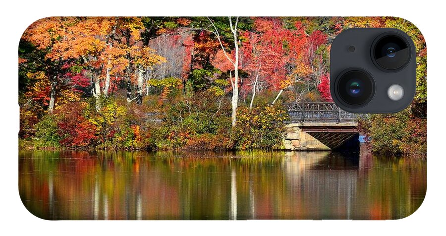 New Hampshire iPhone 14 Case featuring the photograph Bridge at Lake Chocorua by Steve Brown