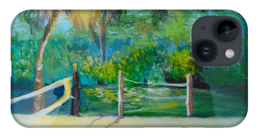 Epoxy iPhone 14 Case featuring the painting By the Bayou by Saundra Johnson