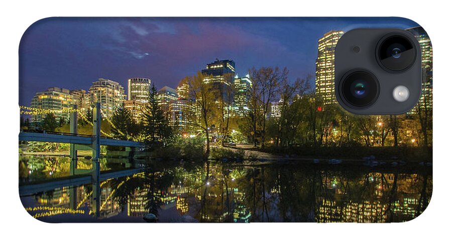 Calgary iPhone 14 Case featuring the photograph Calgary Skyline at Night by Tim Kathka