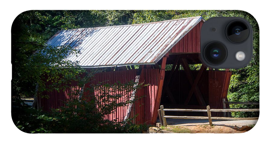 Covered Bridge iPhone 14 Case featuring the photograph Campbell's Covered Bridge in Greenville County, South Carolina by L Bosco