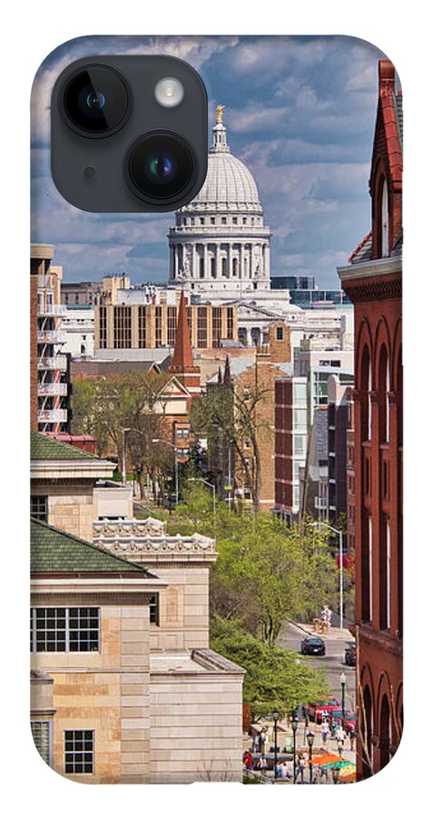 Madison iPhone 14 Case featuring the photograph Capitol from UW - Madison - Wisconsin by Steven Ralser