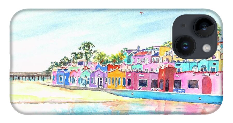 Capitola iPhone Case featuring the painting Capitola California Colorful Houses by Carlin Blahnik CarlinArtWatercolor