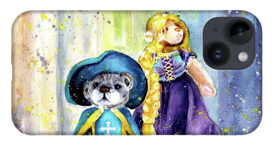 Teddy iPhone 14 Case featuring the painting Charlie Bears Faux Pas And Princess by Miki De Goodaboom