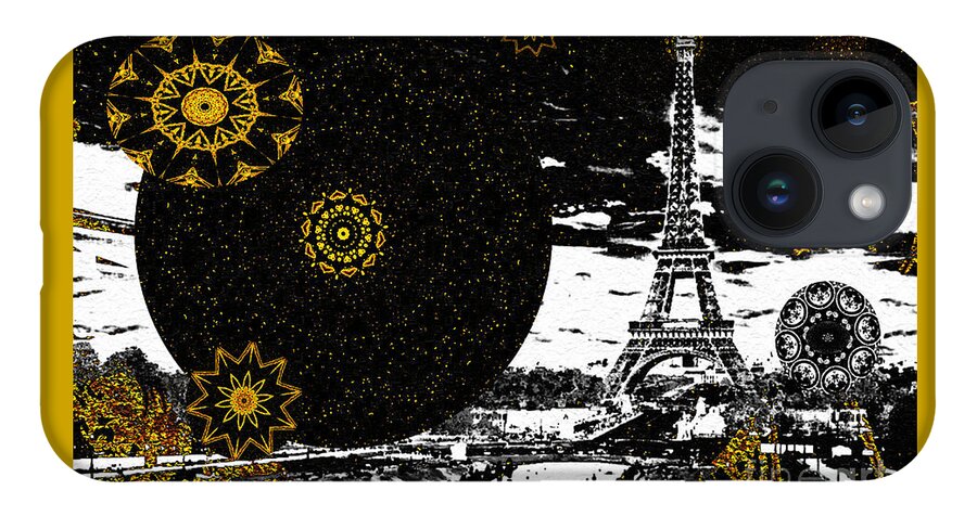 Jazz iPhone 14 Case featuring the mixed media City of Lights - Kaleidoscope Moon for Children Gone Too Soon Number 6 by Aberjhani