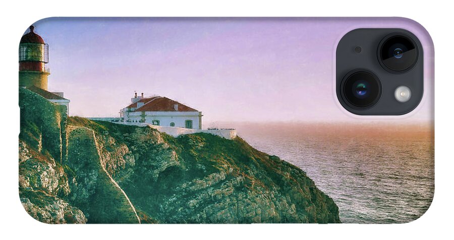 Lighthouse iPhone 14 Case featuring the digital art Cliff Light by Bill King