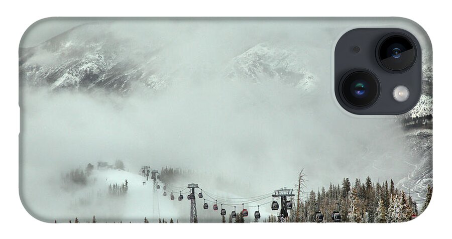Aspen Gondola iPhone 14 Case featuring the photograph Climbing Through The Storm by Adam Jewell