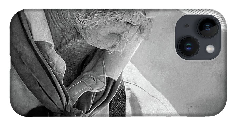 Monochrome iPhone 14 Case featuring the photograph Contemplation by Steve Kelley
