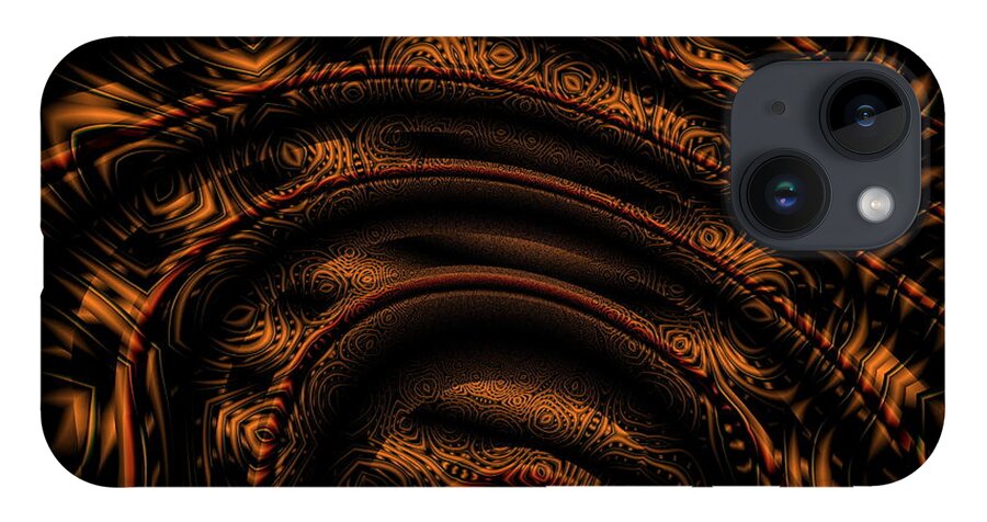 Abstract iPhone 14 Case featuring the digital art Contours Of Form Abstract Art by Rolando Burbon