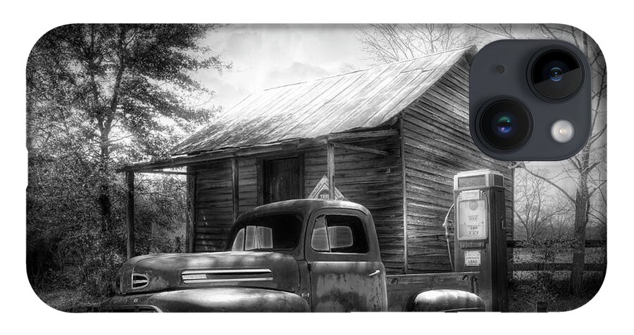 Black iPhone 14 Case featuring the photograph Country Olden Days Black and White by Debra and Dave Vanderlaan