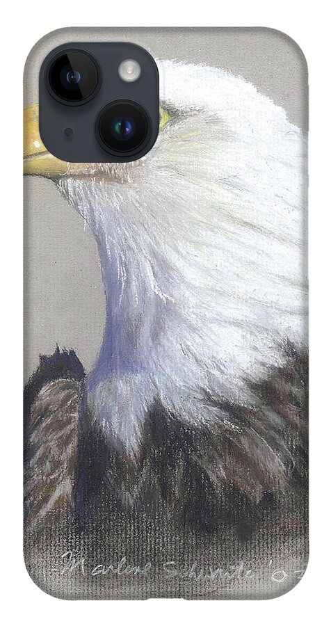 Eagle iPhone 14 Case featuring the painting Courage by Marlene Schwartz Massey
