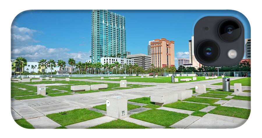 Estock iPhone 14 Case featuring the digital art Curtis Hixon Park In Tampa by Lumiere