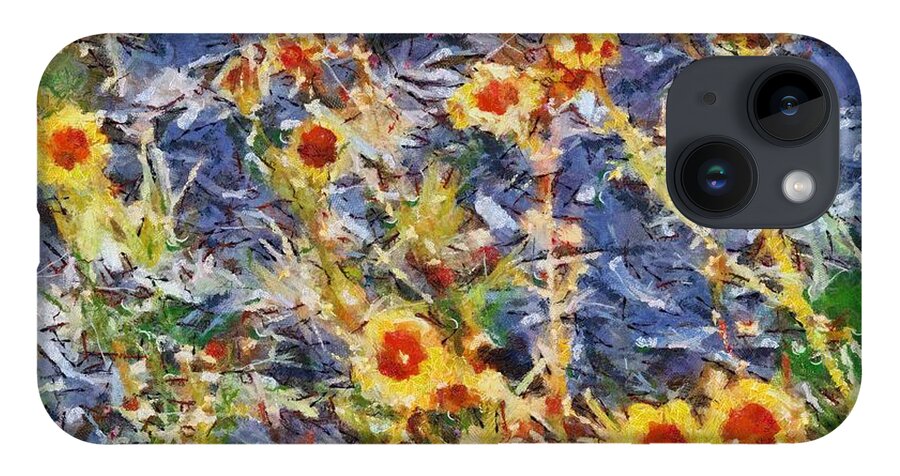 Daisies iPhone 14 Case featuring the mixed media Daisies by Christopher Reed