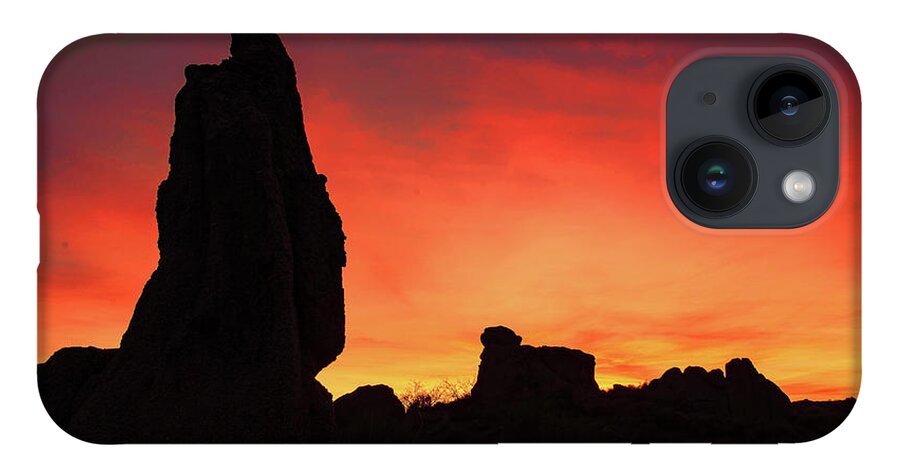 2017 iPhone 14 Case featuring the photograph Desert Sunset by Tim Kathka