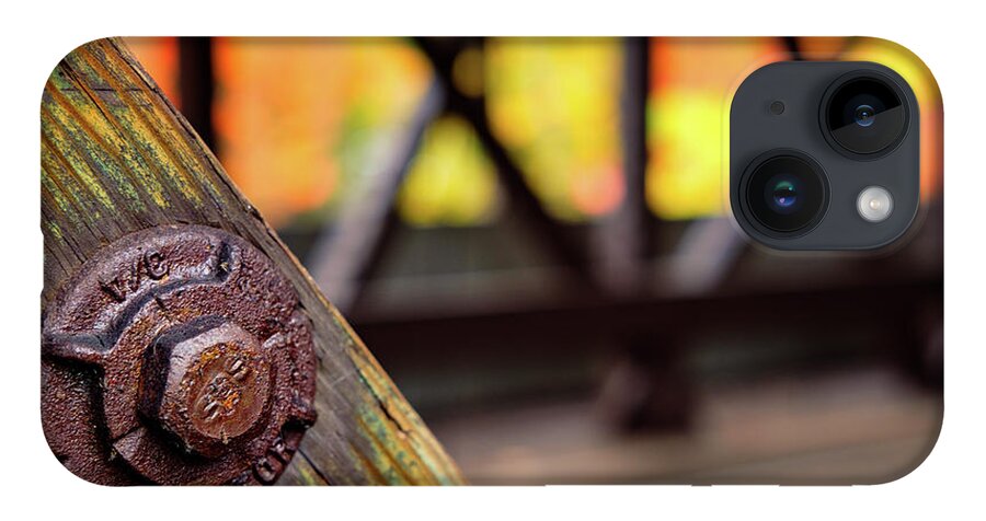 Autumn iPhone 14 Case featuring the photograph Details On A Covered Bridge by Jeff Sinon