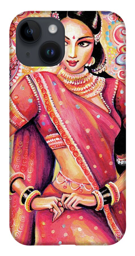 Indian Dancer iPhone 14 Case featuring the painting Devika Dance by Eva Campbell
