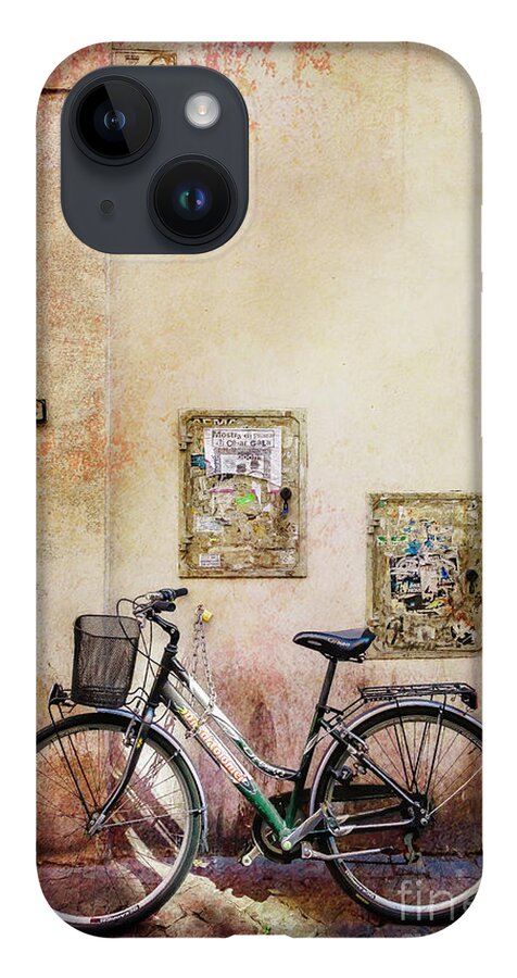 Roma iPhone 14 Case featuring the photograph DiBartolomei Bicycle by Craig J Satterlee