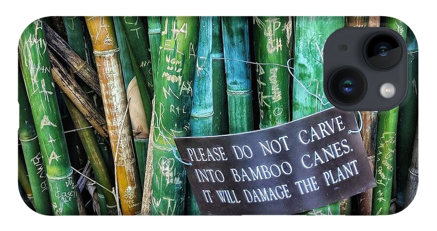 Bamboo iPhone 14 Case featuring the photograph Do Not Carve by Portia Olaughlin