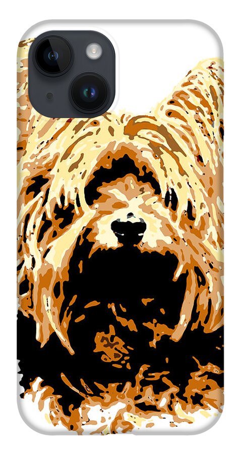 Dog iPhone Case featuring the digital art Dog 147 Yorkshire by Lucie Dumas