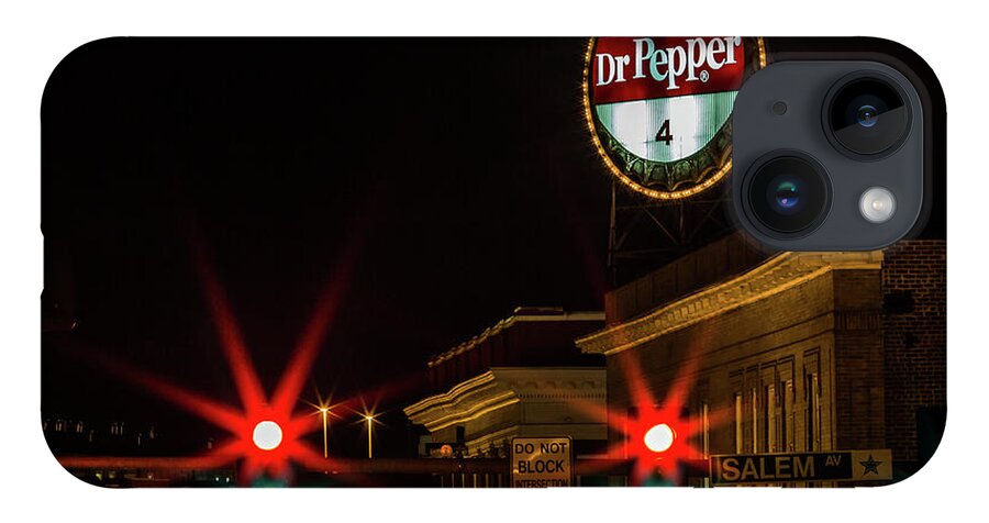  Dr Pepper Sign Neon Sign iPhone 14 Case featuring the photograph Dr Pepper Neon Sign Roanoke, Virginia. by Julieta Belmont