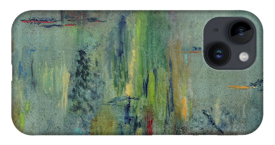 Abstract iPhone 14 Case featuring the painting Dreaming #1 by Karen Fleschler